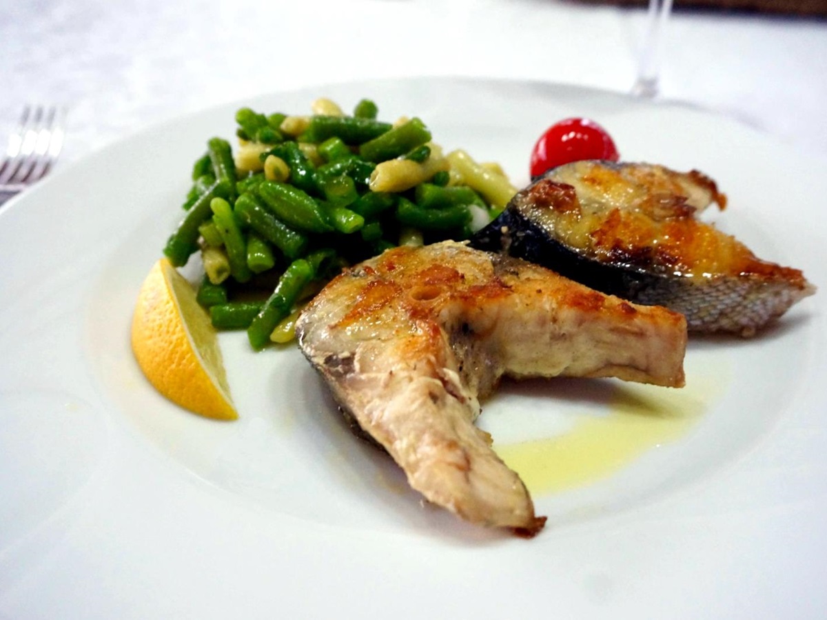 Grilled fish for dinner onboard the luxury gulet Malena