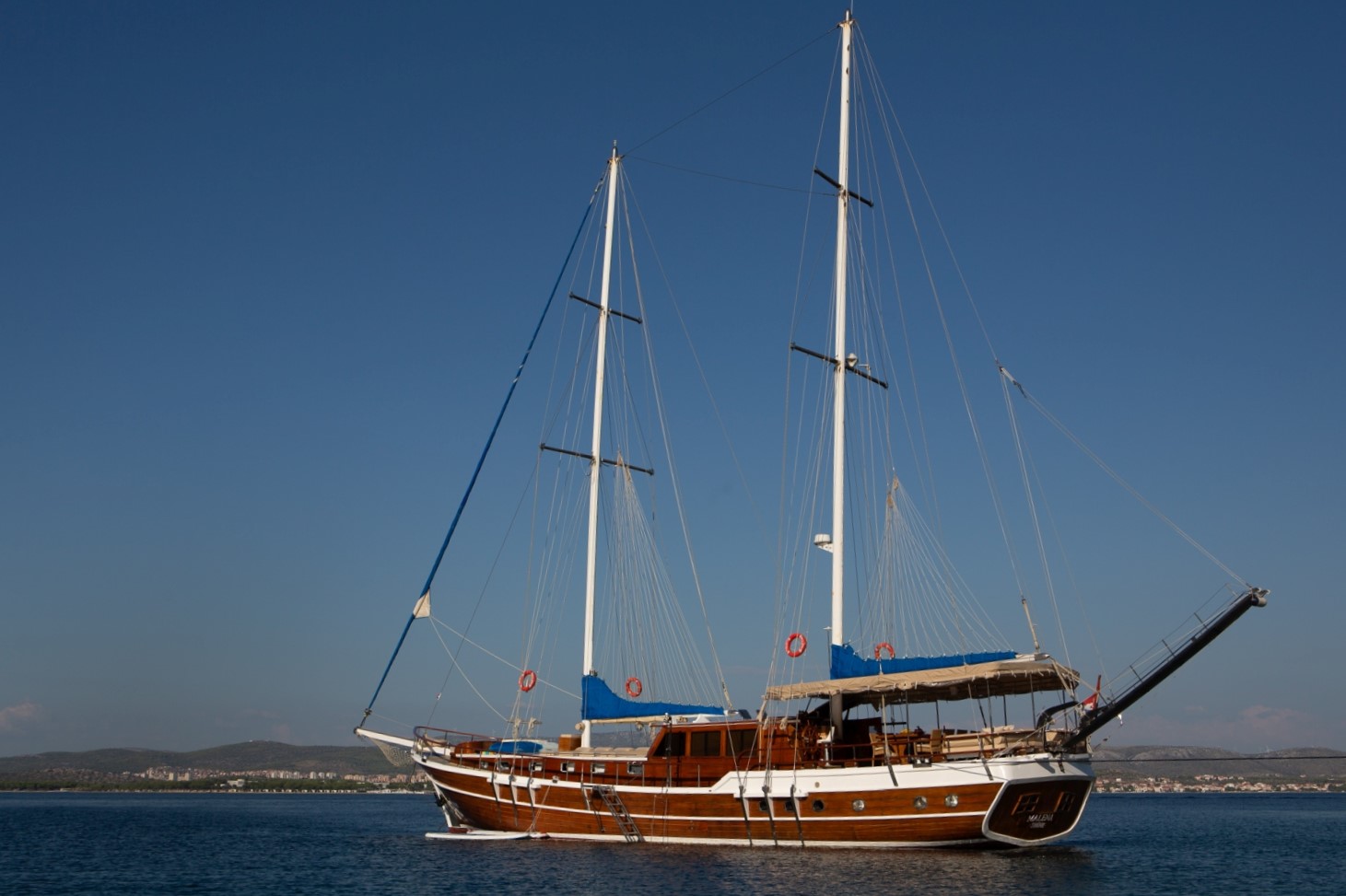 Luxury gulet Malena sailing along the Croatian coast