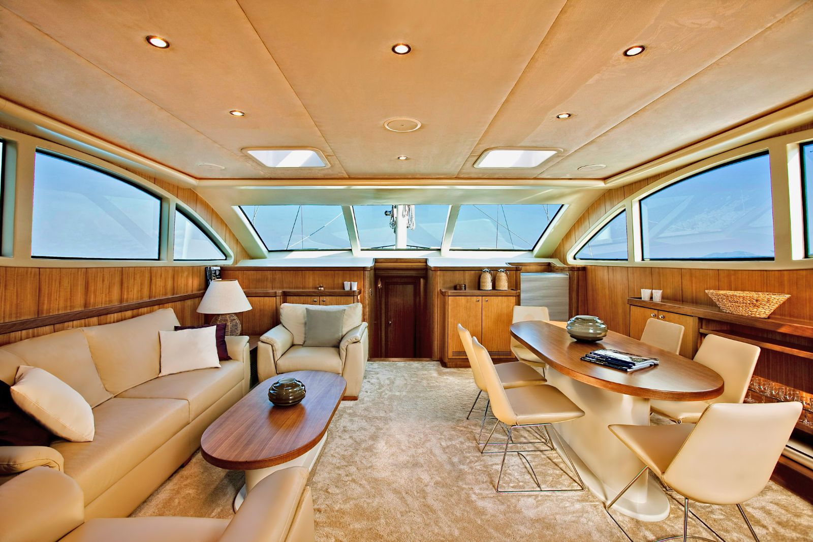 Living area onboard the Miss B gulet in Turkey