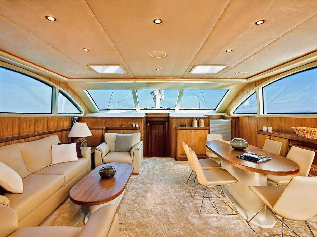 Living area onboard the Miss B gulet in Turkey