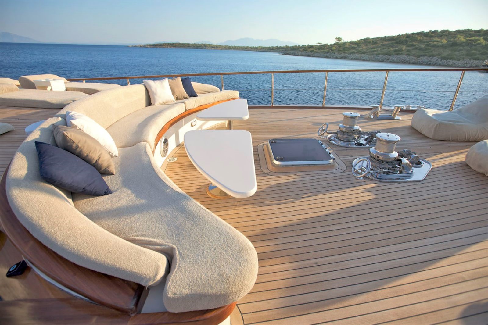 Outside deck onboard the Miss B gulet in Turkey