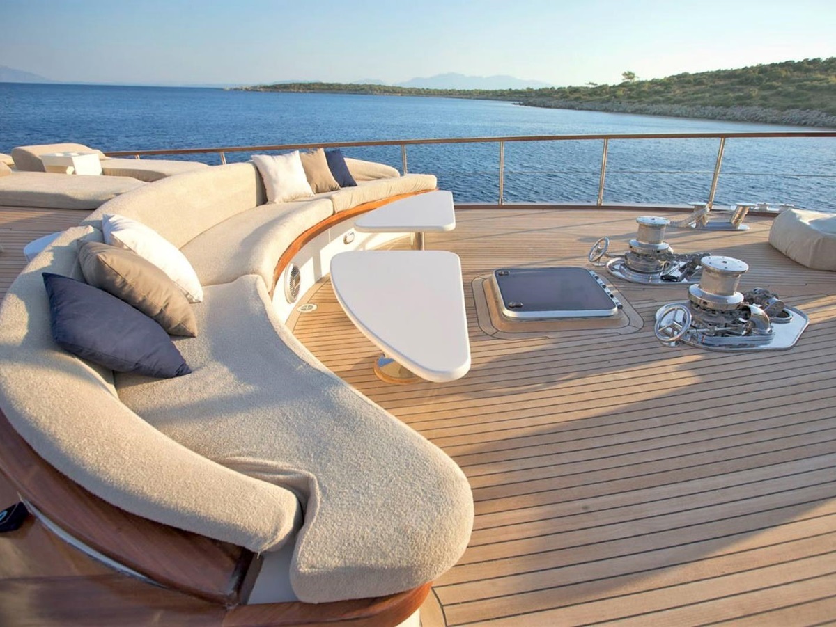 Outside deck onboard the Miss B gulet in Turkey