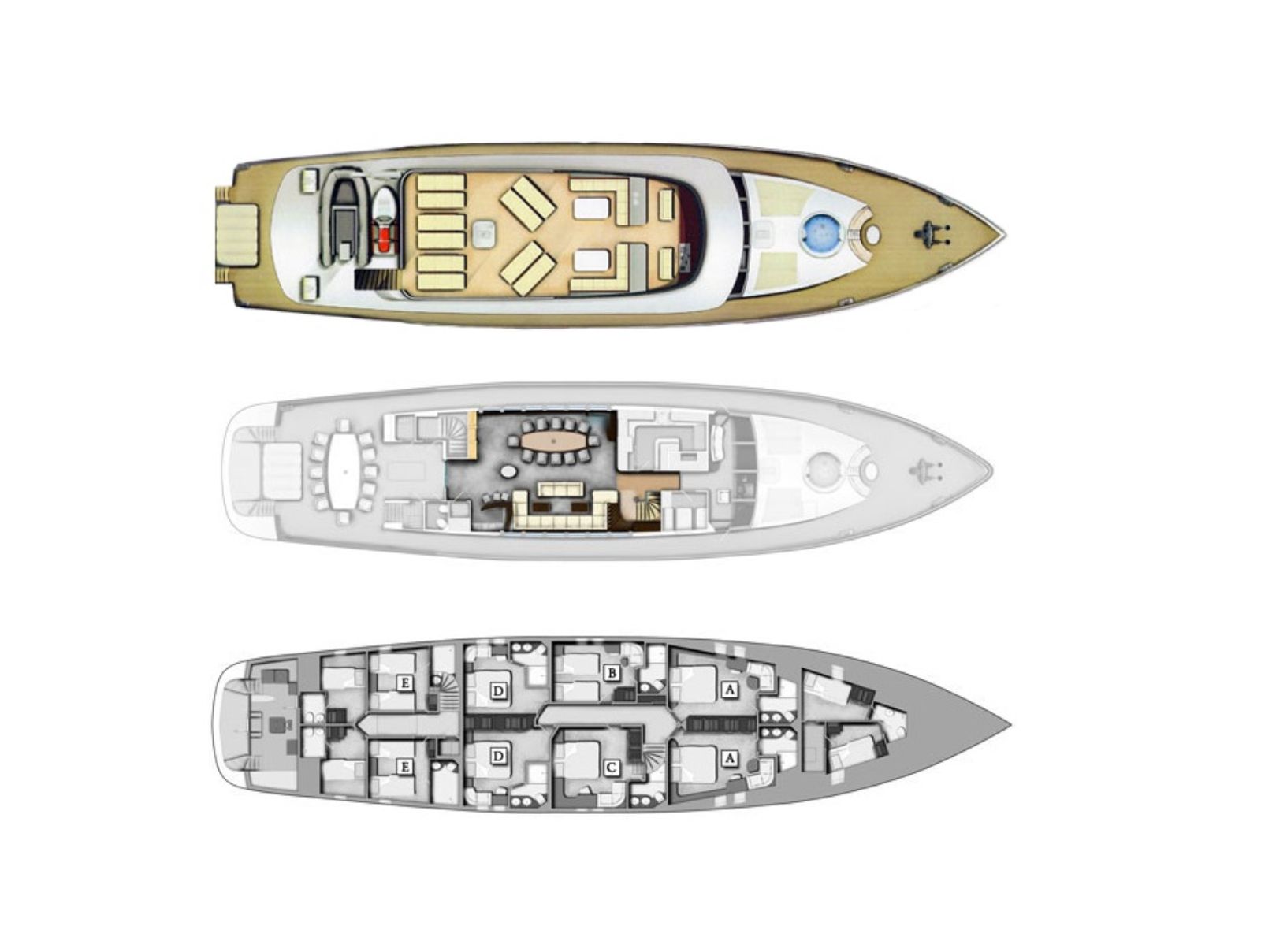 Deckplan for the Navilux gulet in Croatia