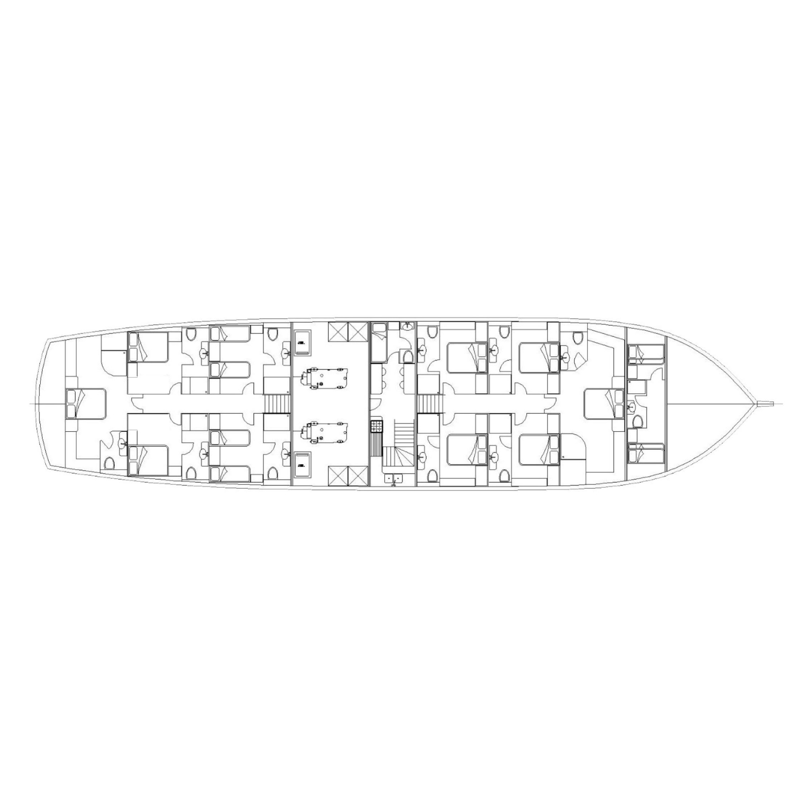 Deckplan of luxury gulet Nevra Queen