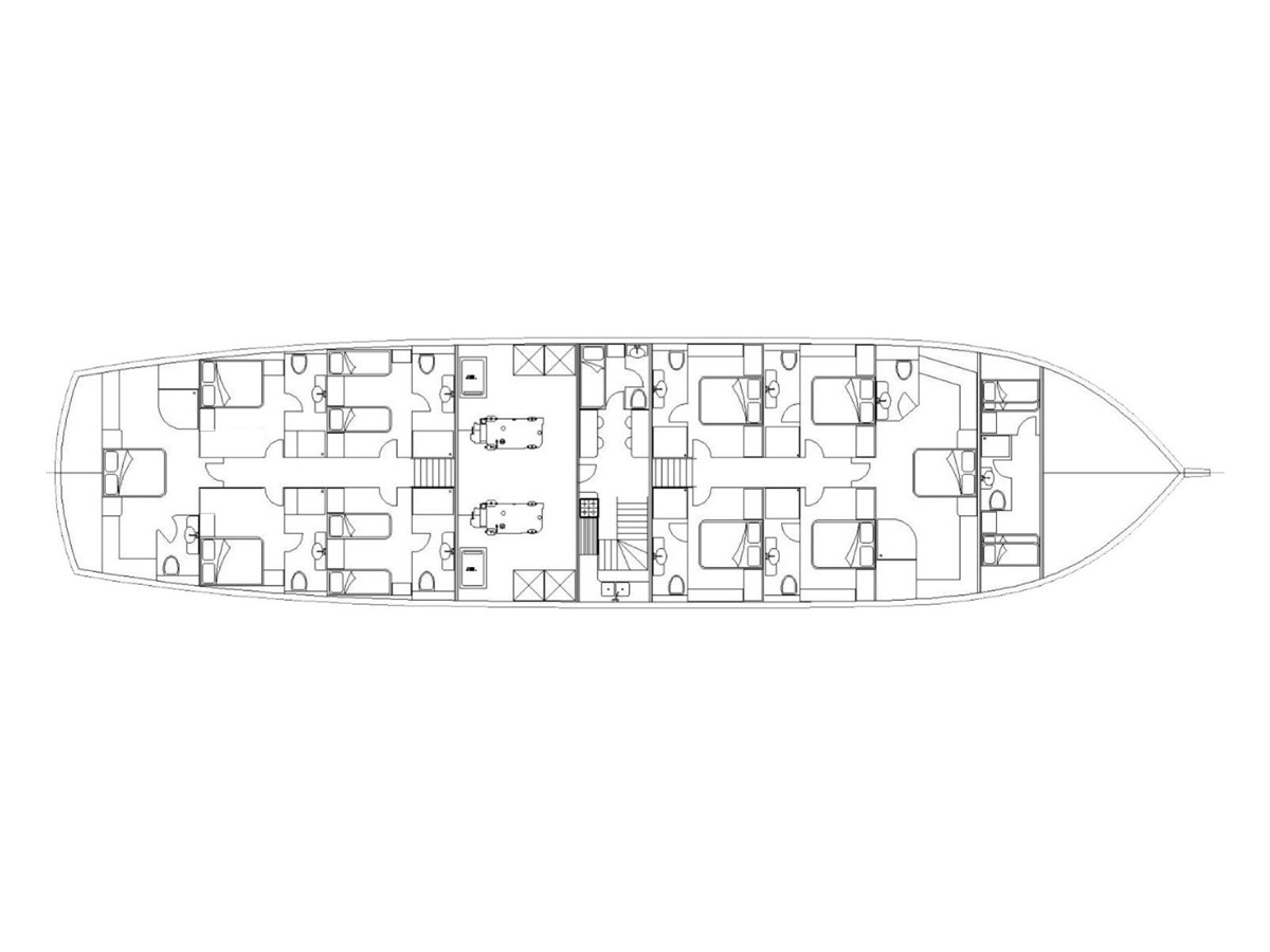 Deckplan of luxury gulet Nevra Queen