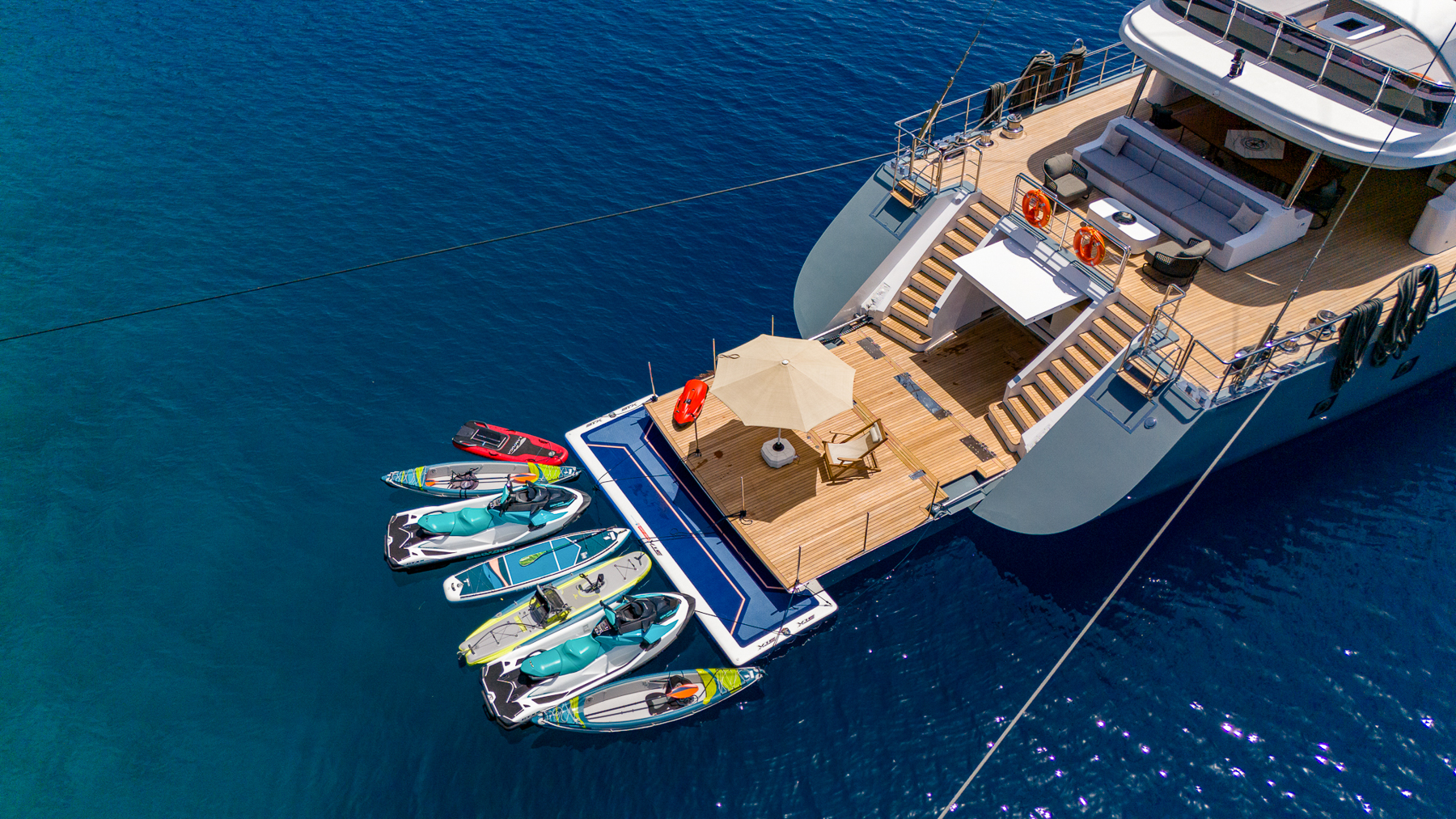 Water toys belonging to the North Wind yacht in Turkey