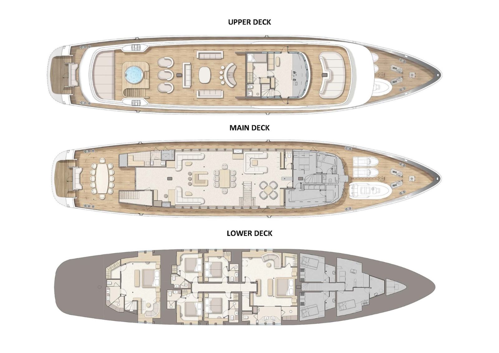 Deckplan of the Omnia gulet in Croatia
