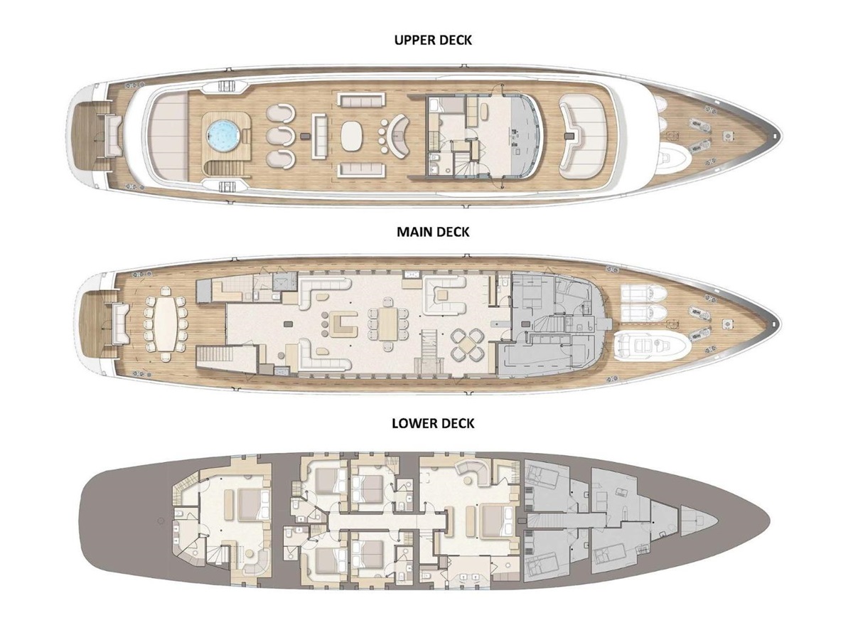 Deckplan of the Omnia gulet in Croatia