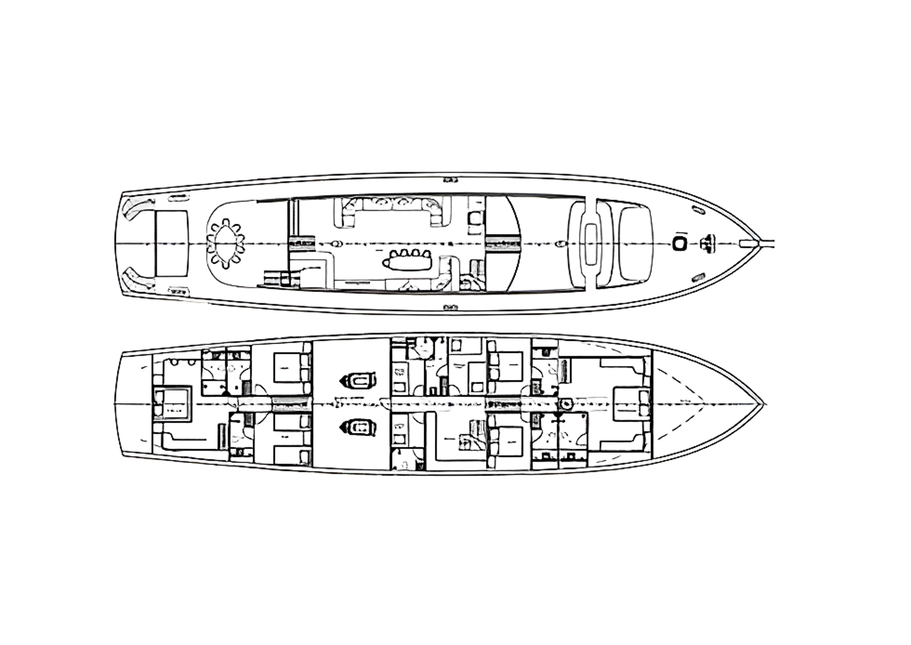 Deckplan of the Queen of Makri luxury motor sailer in Turkey