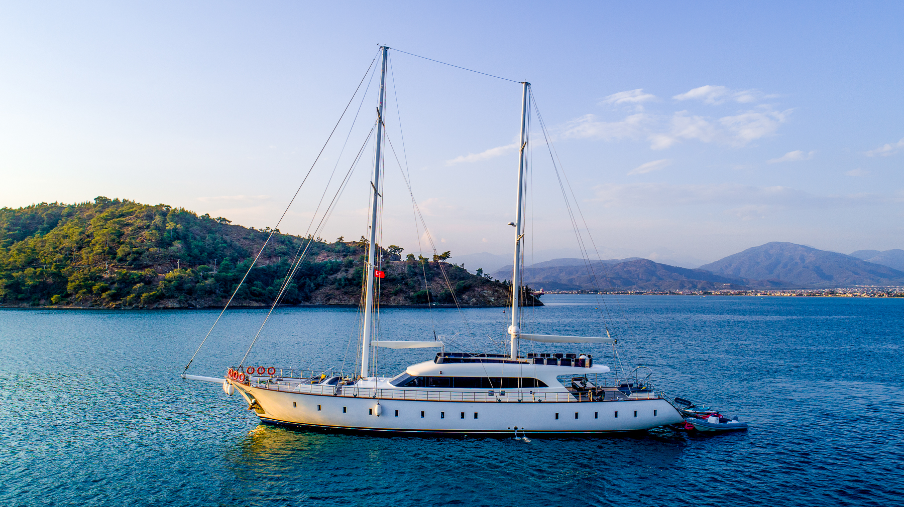 Exterior view of the Queen of Makru luxury motor sailer in Turkey