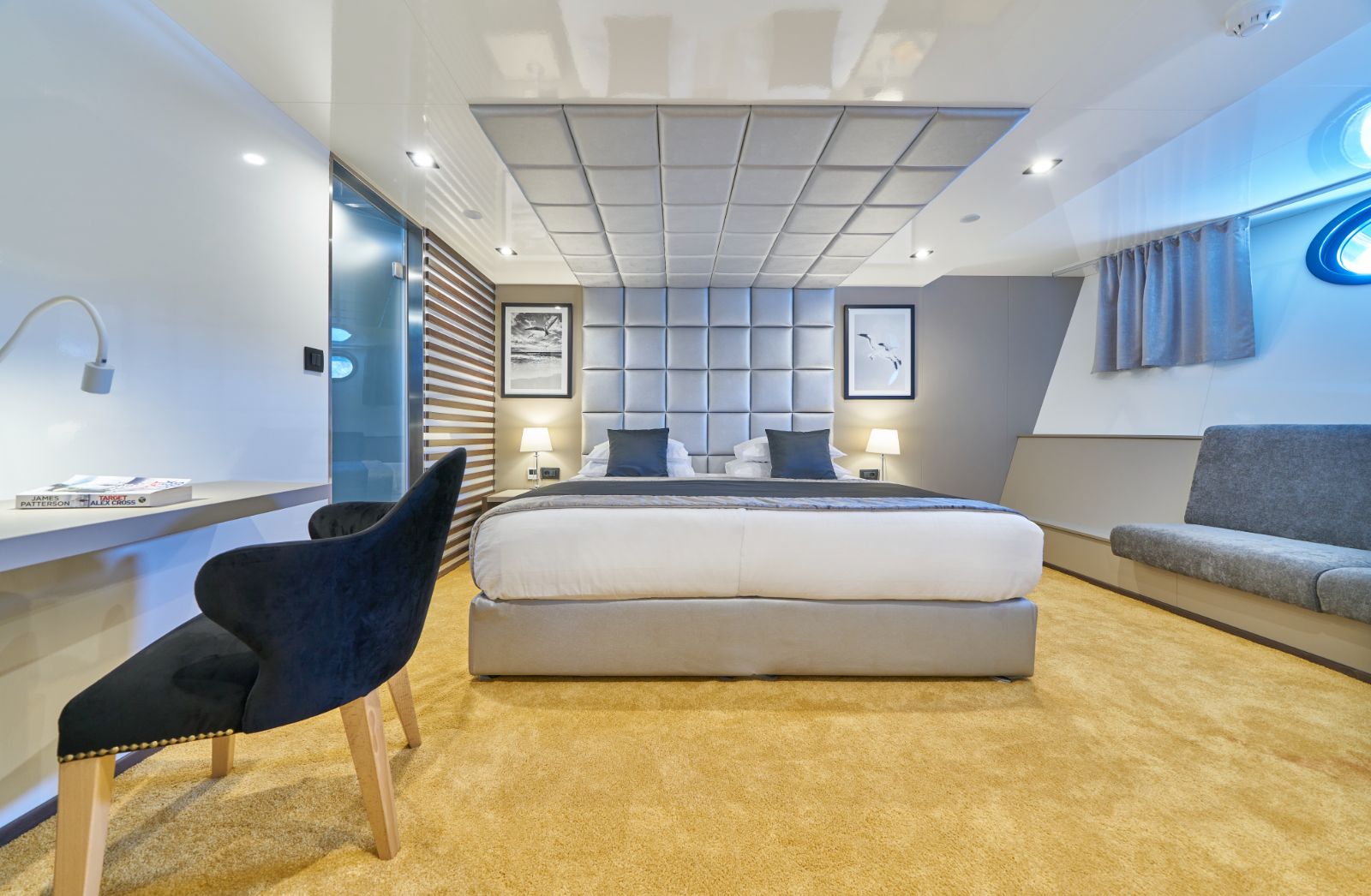 Double bed onboard the Rara Avis gulet in Croatia