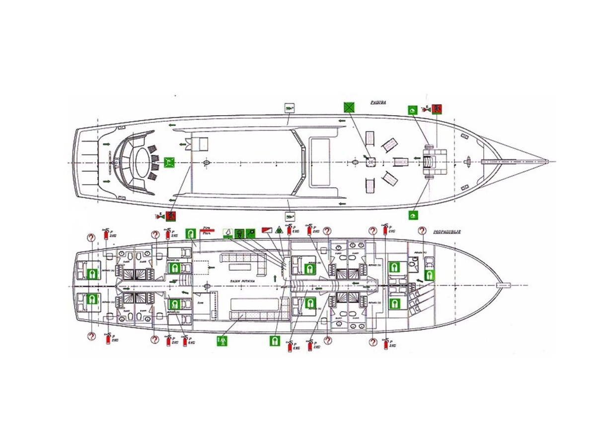 Deckplan for Stella Maris gulet in Croatia
