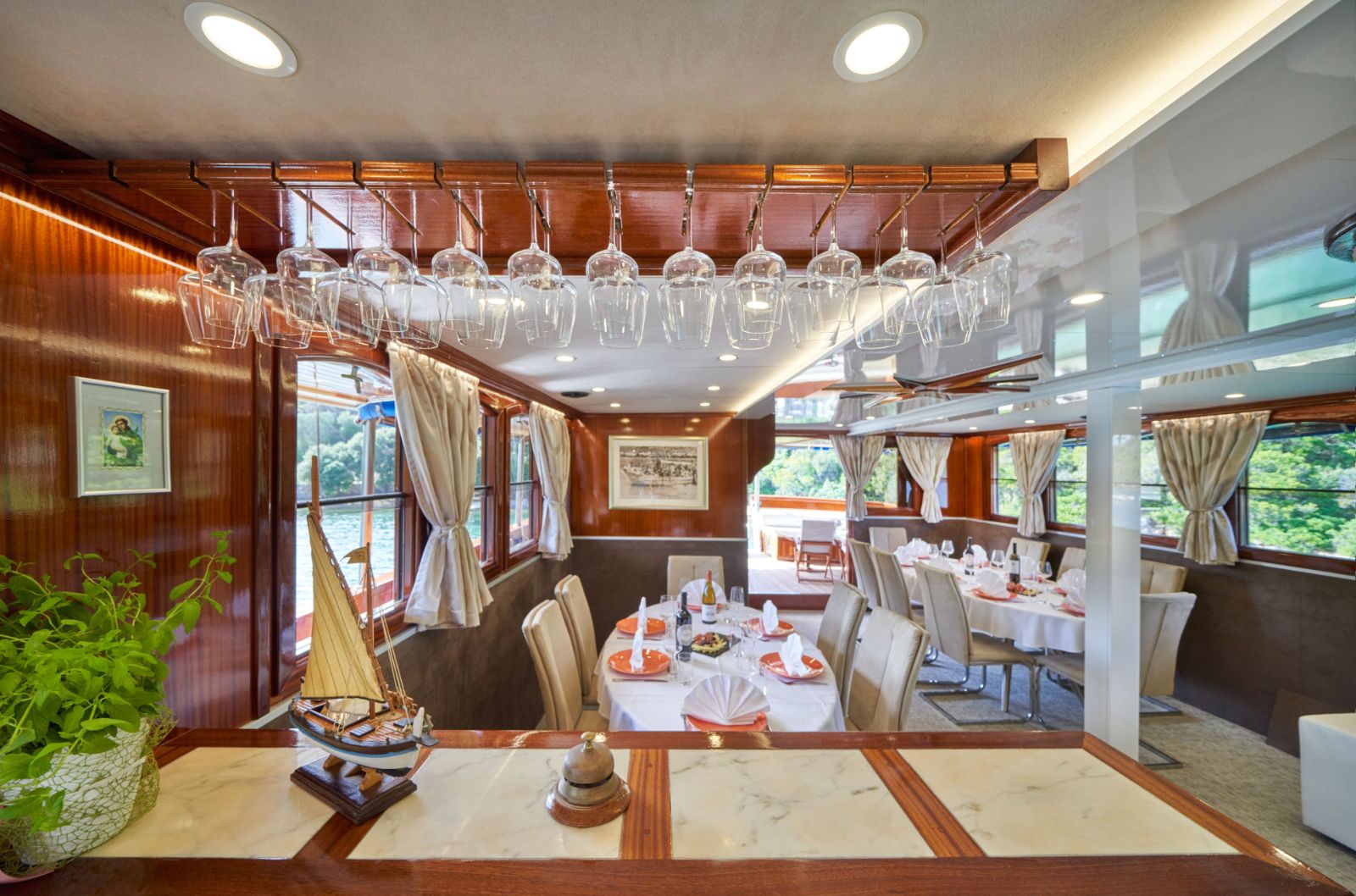 Bar onboard the Tajna Mora gulet in Croatia