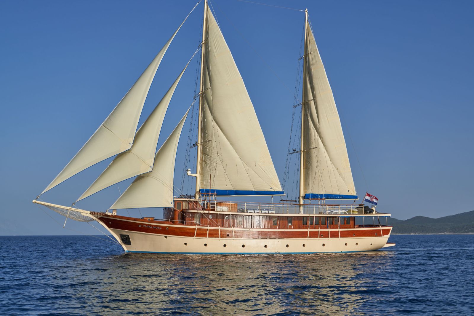 Exterior of the Tajna Mora gulet in Croatia