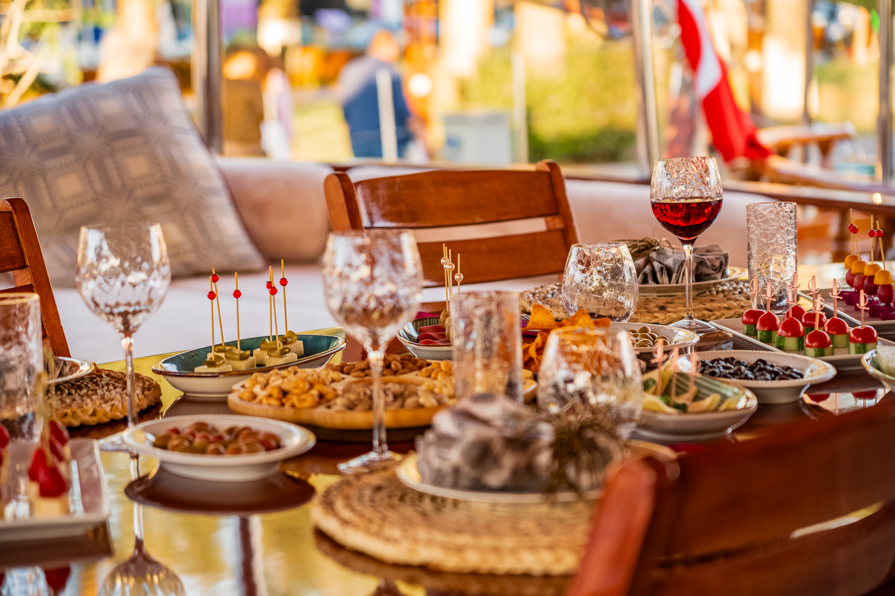 Dining table onboard the Torini luxury gulet in Turkey