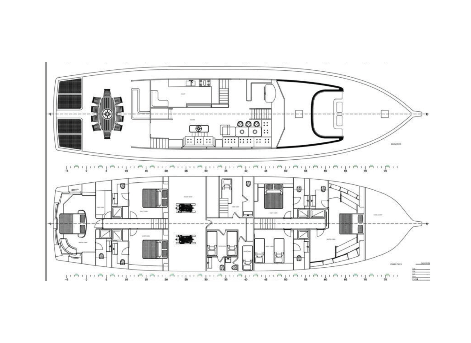 Deckp;an of the luxury gulet Virtuoso