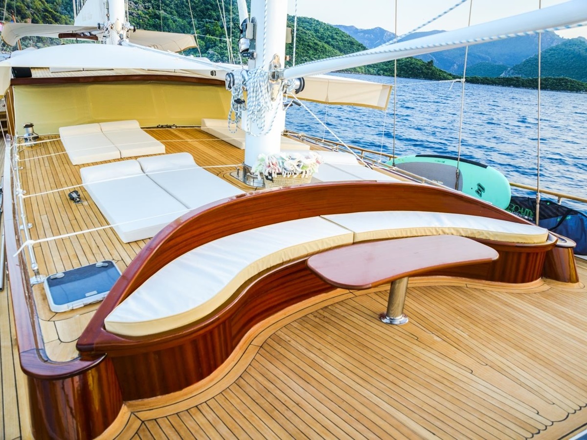 View from bow of Wicked Felina in Turkey