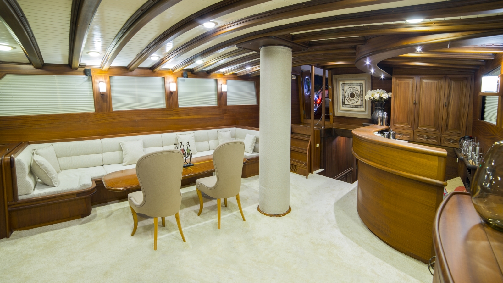 Saloon on board Wicked Felina in Turkey