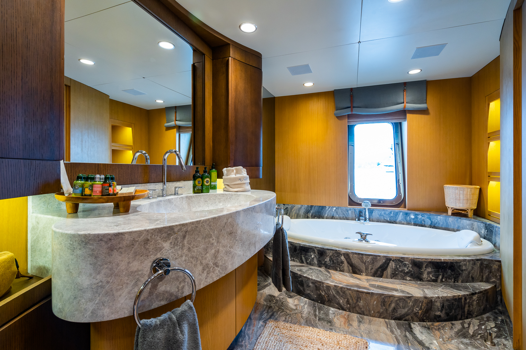 Bathroom onboard the Yazz luxury gulet in Greece