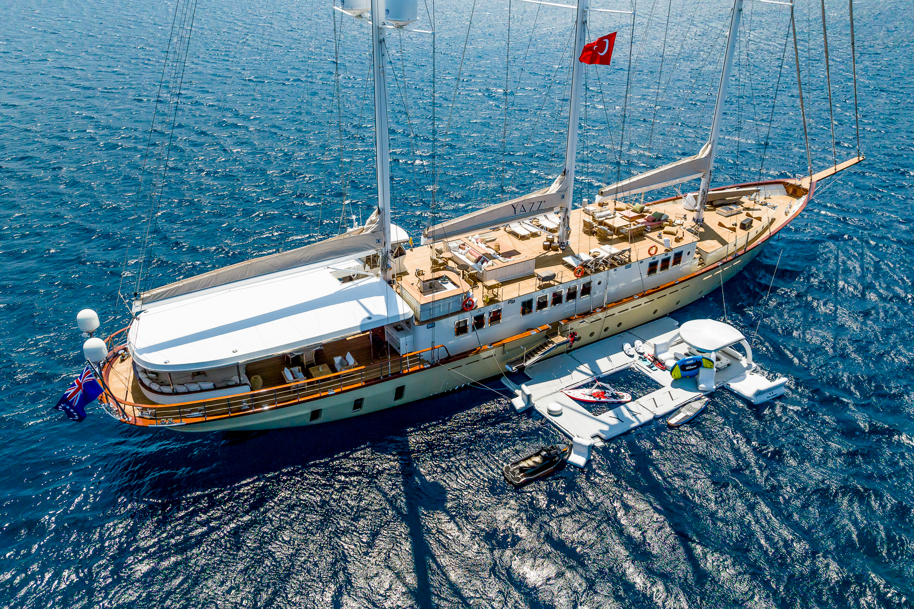 Exterior view of the Yazz luxury gulet in Greece