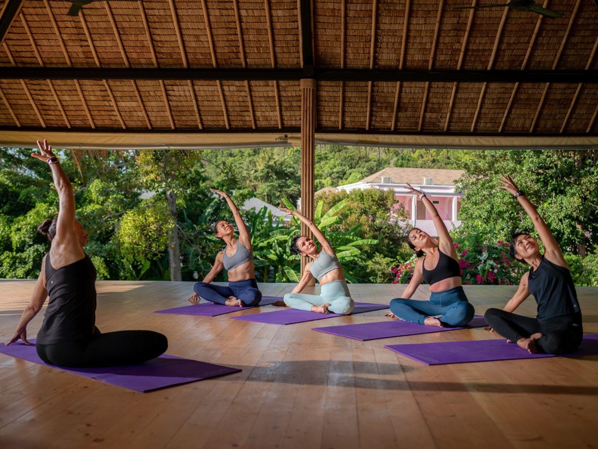 Group Yoga sessions in outdoor building at luxury zen resort Absolute Sanctuary
