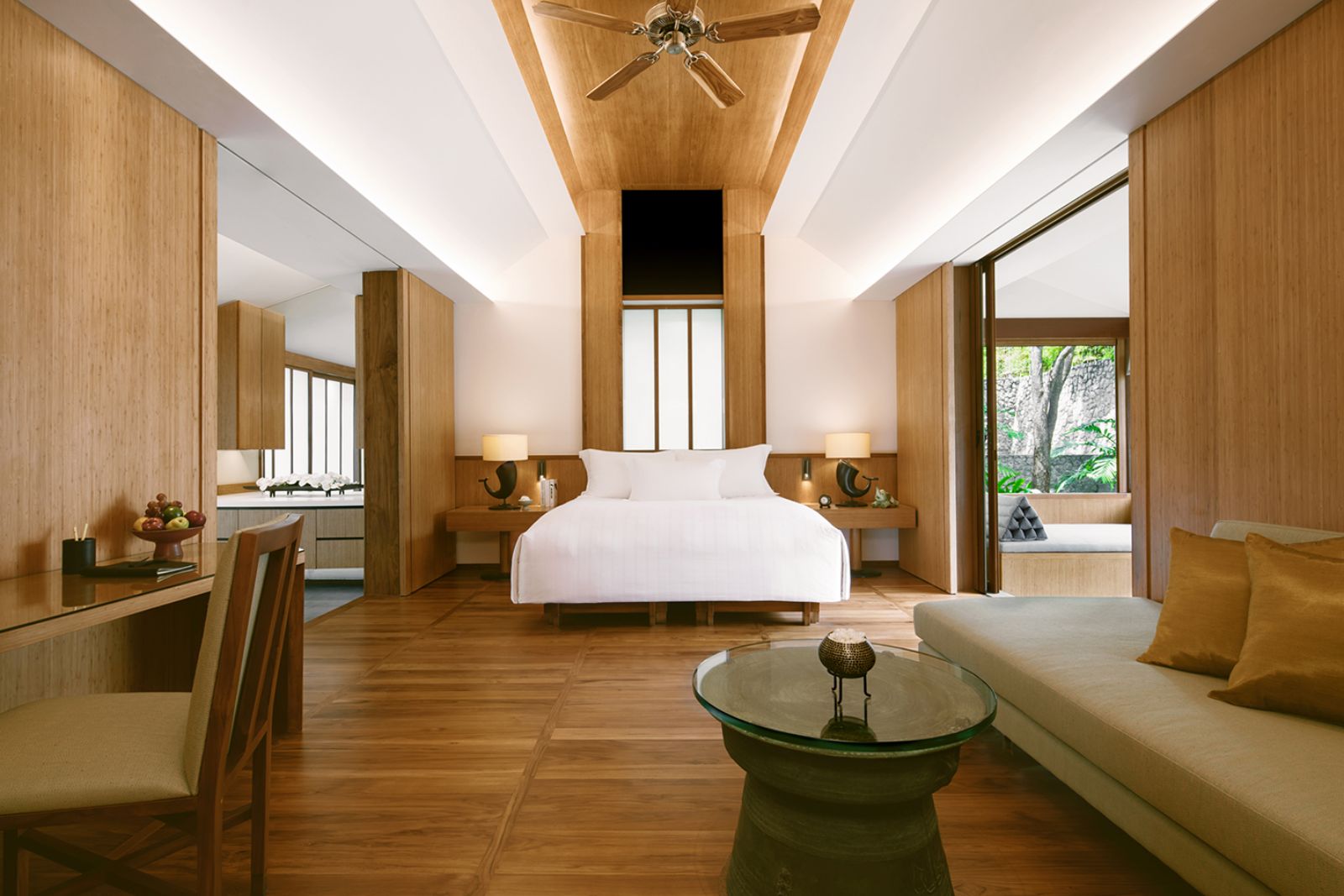 Thai pavilion suite bedroom at Luxury resort Chiva Som